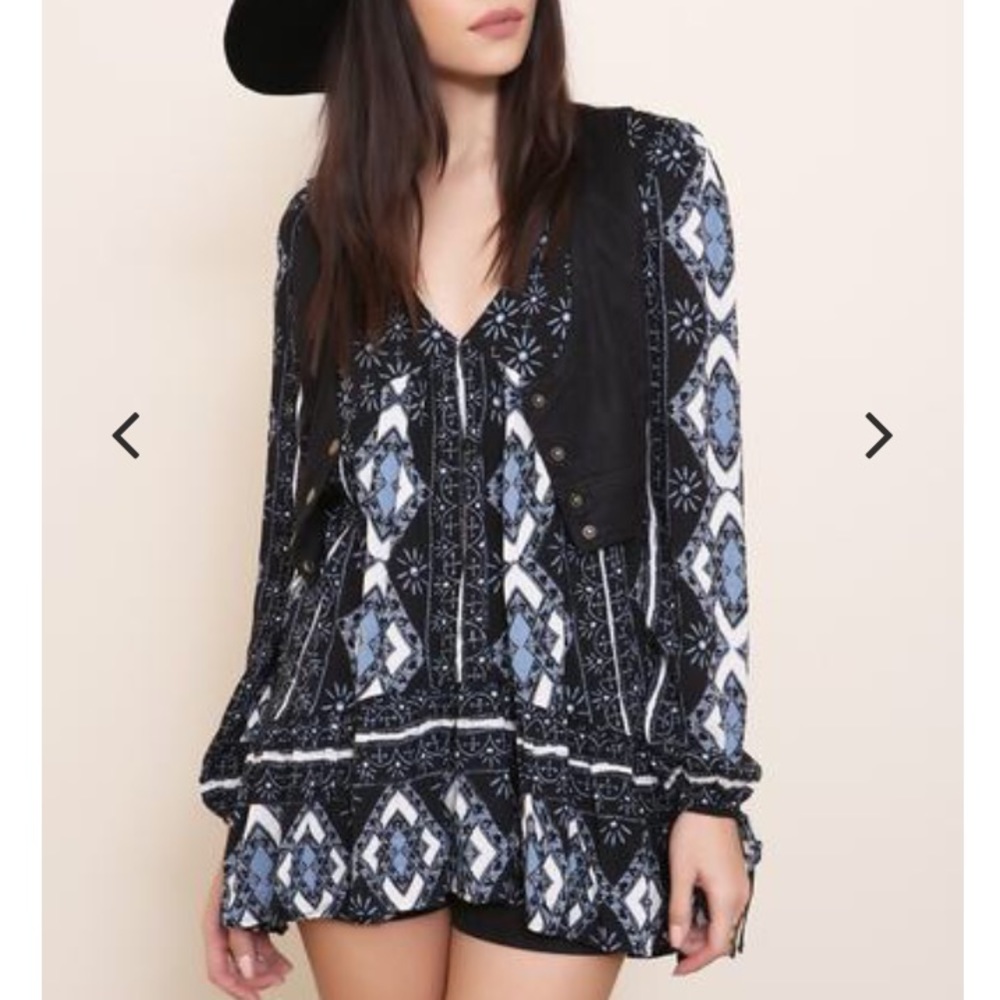 Black faux leather vest